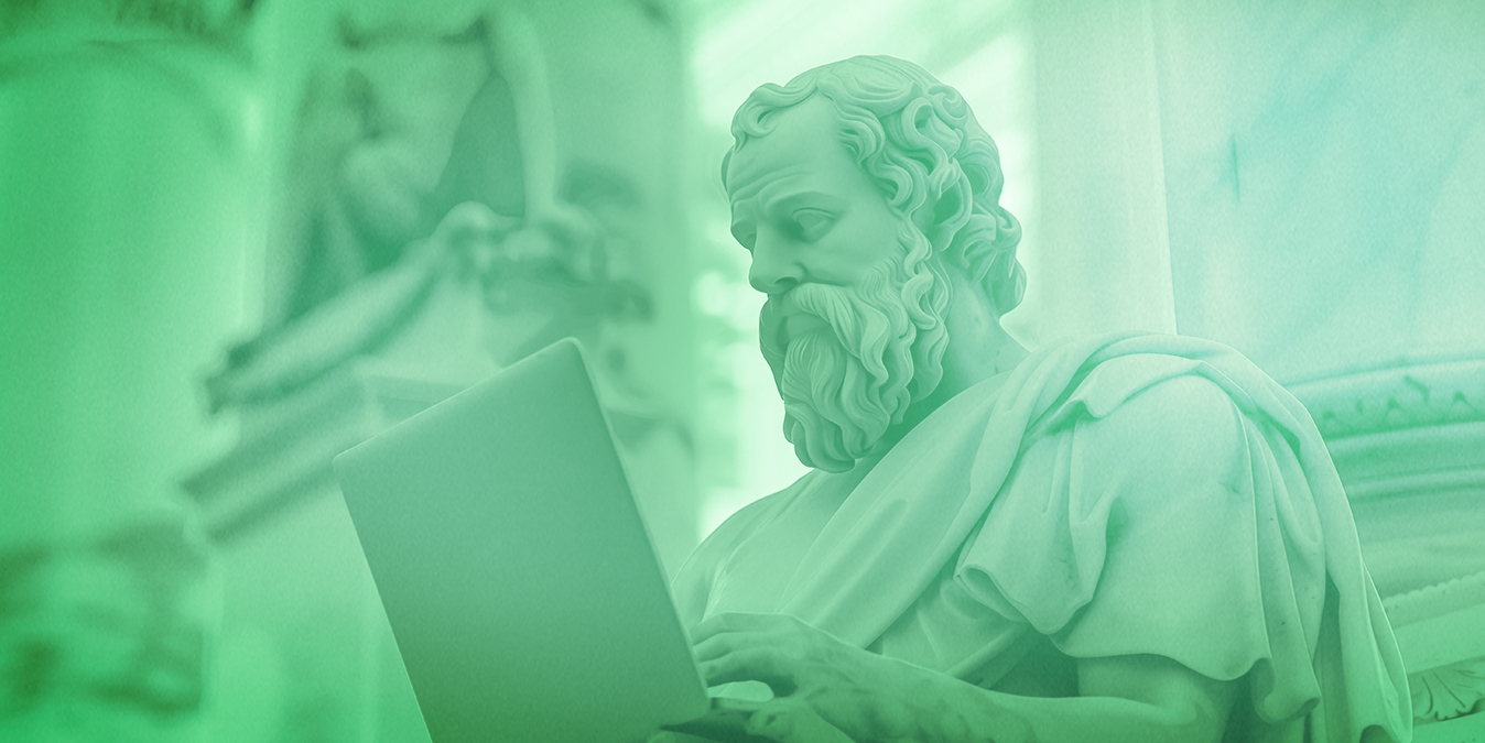 Socrates using a laptop